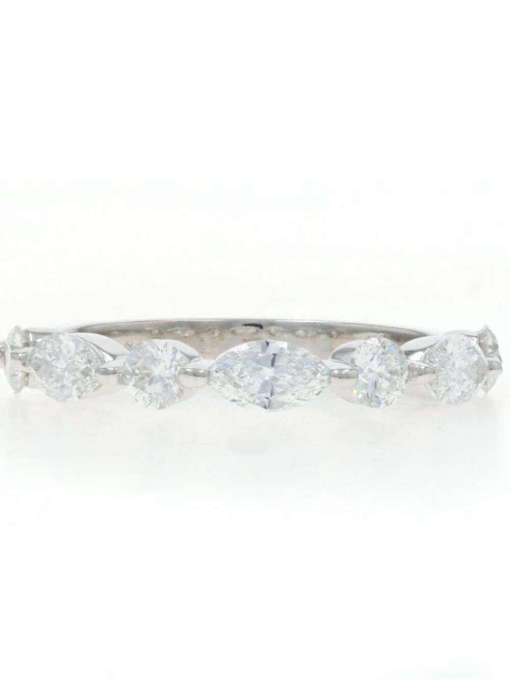 White Gold Diamond Band - 14k Marquise 1.05ctw Ring